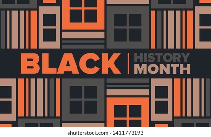Black History Month. African American History. Celebrated annual. In February in United States and Canada. In October in Great Britain. Poster, card, banner, background. Vector illustration