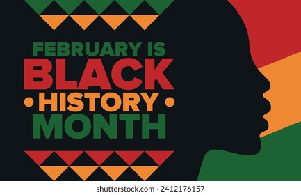 Black History Month. African American History. Celebrated annual. In February in United States and Canada. In October in Great Britain. Poster, card, banner, background. Vector illustration