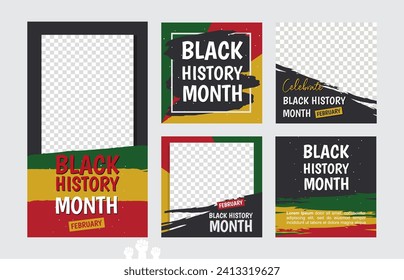 Black history month African American history celebration, African American History. Celebrated annual. social media post template for Black History month