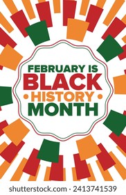 Black History Month. African American History. Celebrated annual. In February in United States and Canada. In October in Great Britain. Poster, card, banner, background. Vector illustration