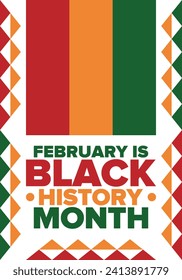 Black History Month. African American History. Celebrated annual. In February in United States and Canada. In October in Great Britain. Poster, card, banner, background. Vector illustration