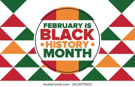 Black History Month. African American History. Celebrated annual. In February in United States and Canada. In October in Great Britain. Poster, card, banner, background. Vector illustration