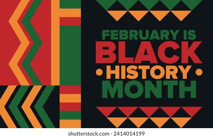 Black History Month. African American History. Celebrated annual. In February in United States and Canada. In October in Great Britain. Poster, card, banner, background. Vector illustration