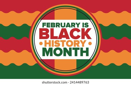 Black History Month. African American History. Celebrated annual. In February in United States and Canada. In October in Great Britain. Poster, card, banner, background. Vector illustration