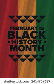 Black History Month. African American History. Celebrated annual. In February in United States and Canada. In October in Great Britain. Poster, card, banner, background. Vector illustration