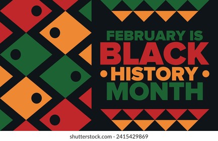 Black History Month. African American History. Celebrated annual. In February in United States and Canada. In October in Great Britain. Poster, card, banner, background. Vector illustration