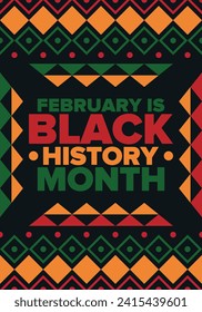 Black History Month. African American History. Celebrated annual. In February in United States and Canada. In October in Great Britain. Poster, card, banner, background. Vector illustration