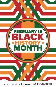 Black History Month. African American History. Celebrated annual. In February in United States and Canada. In October in Great Britain. Poster, card, banner, background. Vector illustration