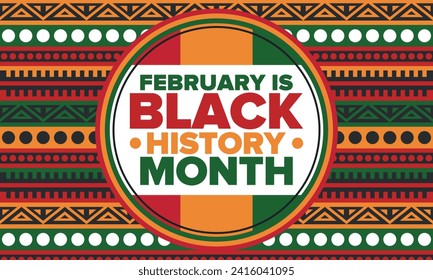 Black History Month. African American History. Celebrated annual. In February in United States and Canada. In October in Great Britain. Poster, card, banner, background. Vector illustration