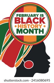 Black History Month. African American History. Celebrated annual. In February in United States and Canada. In October in Great Britain. Poster, card, banner, background. Vector illustration