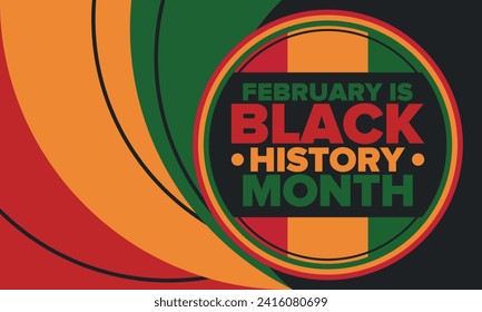 Black History Month. African American History. Celebrated annual. In February in United States and Canada. In October in Great Britain. Poster, card, banner, background. Vector illustration