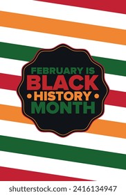 Black History Month. African American History. Celebrated annual. In February in United States and Canada. In October in Great Britain. Poster, card, banner, background. Vector illustration