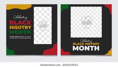 Black history month African American history celebration, African American History. Celebrated annual. Social media post template for Black History month