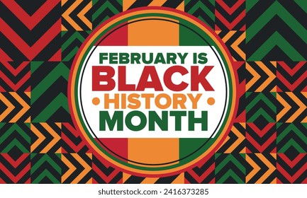 Black History Month. African American History. Celebrated annual. In February in United States and Canada. In October in Great Britain. Poster, card, banner, background. Vector illustration