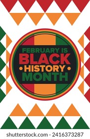 Black History Month. African American History. Celebrated annual. In February in United States and Canada. In October in Great Britain. Poster, card, banner, background. Vector illustration