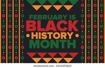 Black History Month. African American History. Celebrated annual. In February in United States and Canada. In October in Great Britain. Poster, card, banner, background. Vector illustration