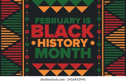 Black History Month. African American History. Celebrated annual. In February in United States and Canada. In October in Great Britain. Poster, card, banner, background. Vector illustration