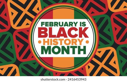Black History Month. African American History. Celebrated annual. In February in United States and Canada. In October in Great Britain. Poster, card, banner, background. Vector illustration