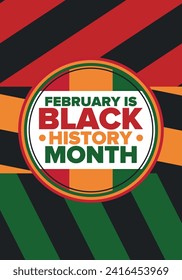 Black History Month. African American History. Celebrated annual. In February in United States and Canada. In October in Great Britain. Poster, card, banner, background. Vector illustration