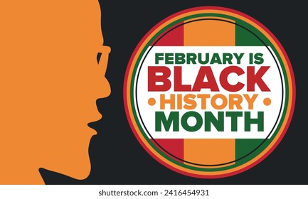 Black History Month. African American History. Celebrated annual. In February in United States and Canada. In October in Great Britain. Poster, card, banner, background. Vector illustration