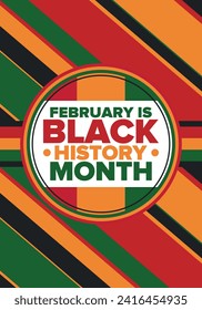 Black History Month. African American History. Celebrated annual. In February in United States and Canada. In October in Great Britain. Poster, card, banner, background. Vector illustration