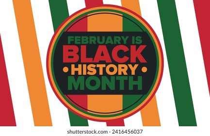 Black History Month. African American History. Celebrated annual. In February in United States and Canada. In October in Great Britain. Poster, card, banner, background. Vector illustration