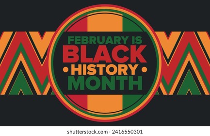 Black History Month. African American History. Celebrated annual. In February in United States and Canada. In October in Great Britain. Poster, card, banner, background. Vector illustration