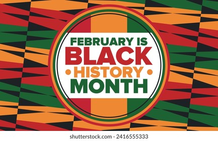 Black History Month. African American History. Celebrated annual. In February in United States and Canada. In October in Great Britain. Poster, card, banner, background. Vector illustration