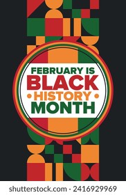 Black History Month. African American History. Celebrated annual. In February in United States and Canada. In October in Great Britain. Poster, card, banner, background. Vector illustration