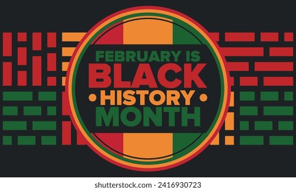 Black History Month. African American History. Celebrated annual. In February in United States and Canada. In October in Great Britain. Poster, card, banner, background. Vector illustration