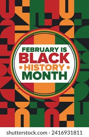 Black History Month. African American History. Celebrated annual. In February in United States and Canada. In October in Great Britain. Poster, card, banner, background. Vector illustration