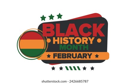 Black History Month. African American History. Celebrated annual. In February in United States and Canada. In October in Great Britain. Poster, card, banner, background. Vector illustration