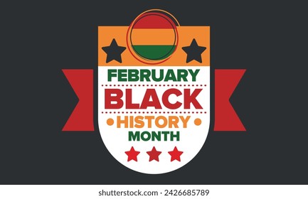 Black History Month. African American History. Celebrated annual. In February in United States and Canada. In October in Great Britain. Poster, card, banner, background. Vector illustration