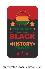 Black History Month. African American History. Celebrated annual. In February in United States and Canada. In October in Great Britain. Poster, card, banner, background. Vector illustration