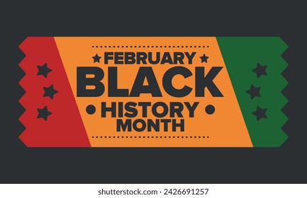 Black History Month. African American History. Celebrated annual. In February in United States and Canada. In October in Great Britain. Poster, card, banner, background. Vector illustration