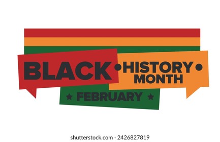 Black History Month. African American History. Celebrated annual. In February in United States and Canada. In October in Great Britain. Poster, card, banner, background. Vector illustration