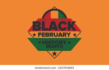 Black History Month. African American History. Celebrated annual. In February in United States and Canada. In October in Great Britain. Poster, card, banner, background. Vector illustration