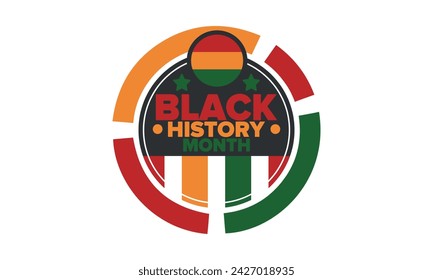 Black History Month. African American History. Celebrated annual. In February in United States and Canada. In October in Great Britain. Poster, card, banner, background. Vector illustration