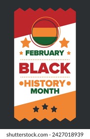 Black History Month. African American History. Celebrated annual. In February in United States and Canada. In October in Great Britain. Poster, card, banner, background. Vector illustration
