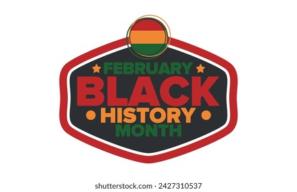 Black History Month. African American History. Celebrated annual. In February in United States and Canada. In October in Great Britain. Poster, card, banner, background. Vector illustration