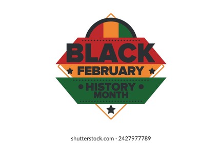 Black History Month. African American History. Celebrated annual. In February in United States and Canada. In October in Great Britain. Poster, card, banner, background. Vector illustration