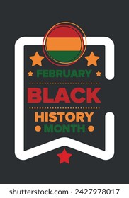 Black History Month. African American History. Celebrated annual. In February in United States and Canada. In October in Great Britain. Poster, card, banner, background. Vector illustration