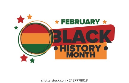 Black History Month. African American History. Celebrated annual. In February in United States and Canada. In October in Great Britain. Poster, card, banner, background. Vector illustration