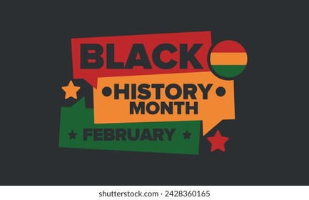 Black History Month. African American History. Celebrated annual. In February in United States and Canada. In October in Great Britain. Poster, card, banner, background. Vector illustration
