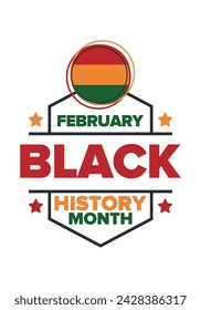 Black History Month. African American History. Celebrated annual. In February in United States and Canada. In October in Great Britain. Poster, card, banner, background. Vector illustration