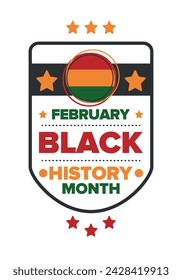 Black History Month. African American History. Celebrated annual. In February in United States and Canada. In October in Great Britain. Poster, card, banner, background. Vector illustration