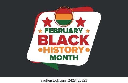 Black History Month. African American History. Celebrated annual. In February in United States and Canada. In October in Great Britain. Poster, card, banner, background. Vector illustration