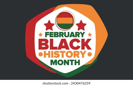 Black History Month. African American History. Celebrated annual. In February in United States and Canada. In October in Great Britain. Poster, card, banner, background. Vector illustration