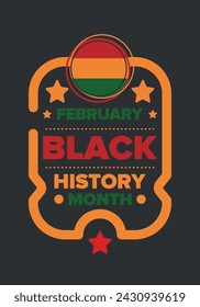 Black History Month. African American History. Celebrated annual. In February in United States and Canada. In October in Great Britain. Poster, card, banner, background. Vector illustration