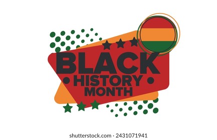 Black History Month. African American History. Celebrated annual. In February in United States and Canada. In October in Great Britain. Poster, card, banner, background. Vector illustration